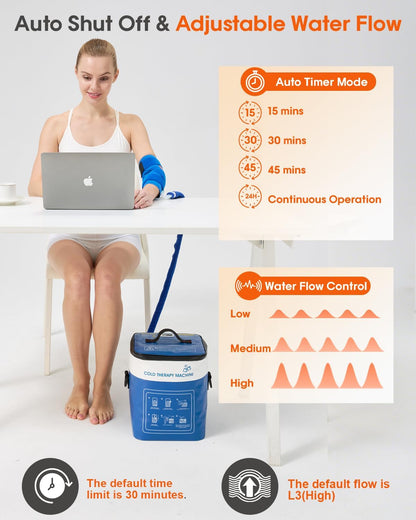 JOBYNA Leakproof Cold Therapy Knee Pad – Compatible Exclusively Ice Therapy Machine, Continuous Circulating Ice Knee Wrap for Post-Surgery Recovery, ACL, Meniscus Tear – No Gel Replacement Pad