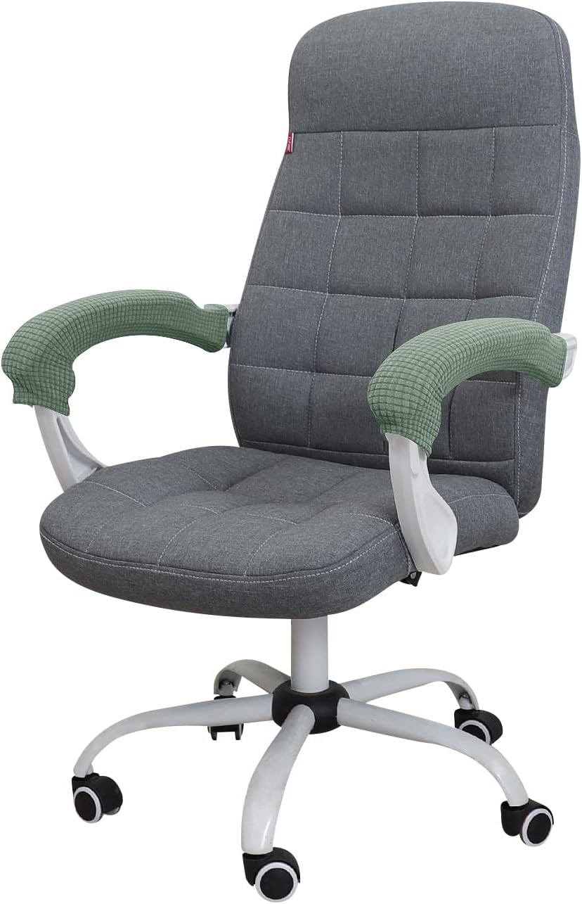 FORCHEER Office Chair Armrest Cover with Zipper 15inch Stretchable Water Resistant Computer Office Chair Arm Rest Slipcover for Desk Chairs Arm 2Pack-Army Green