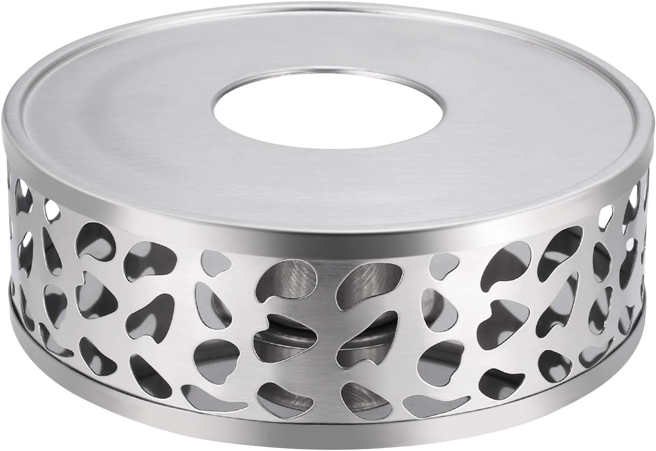 Teapot Warmer, Brushed Stainless Steel Tea Warmer with Tealight Holder, Gold