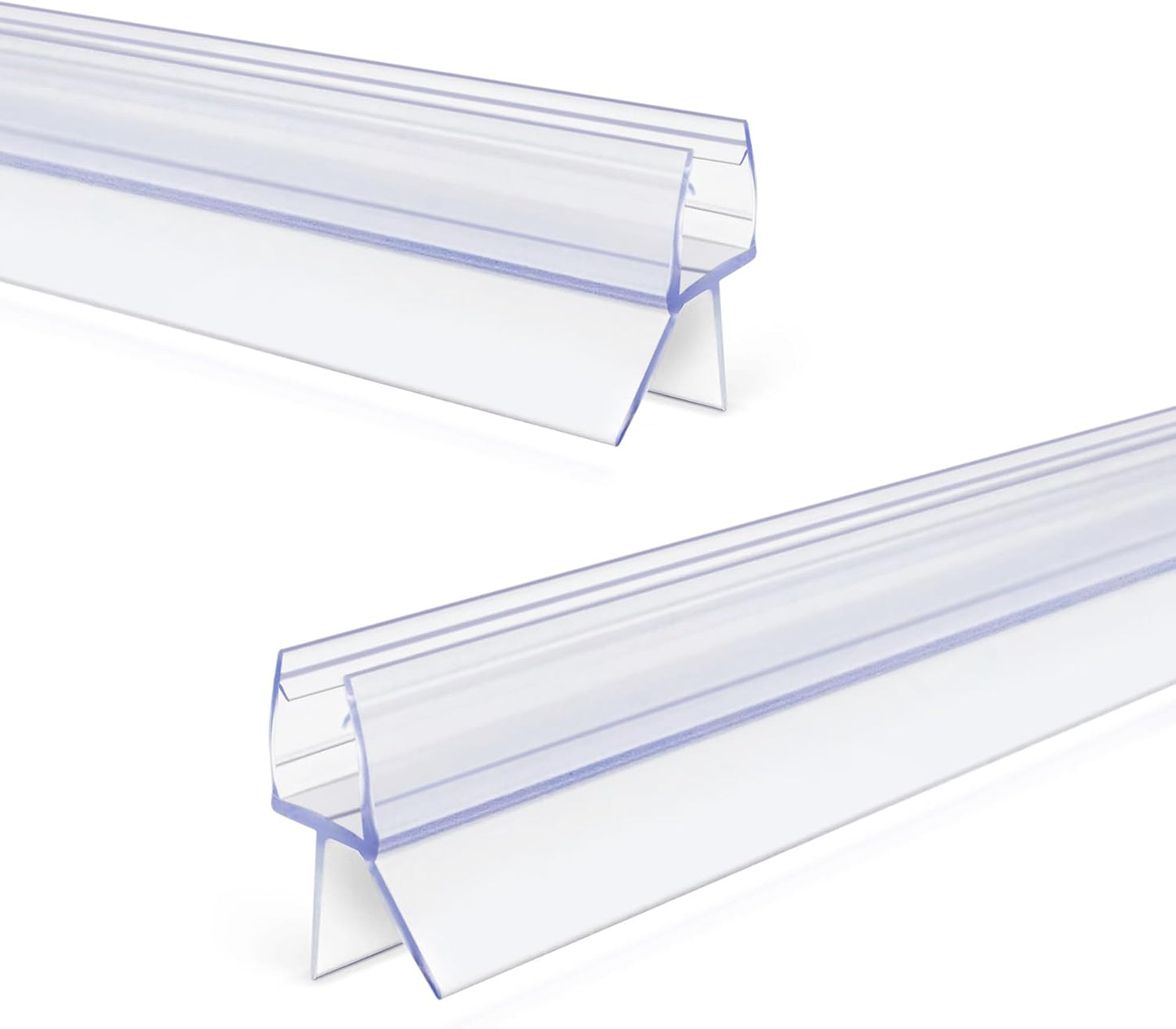 Frameless Shower Door Bottom Seal Strip for 3/8"(10mm) Thick Glass, Super Clear 36 Inch Long 2PCS Shower Door Seal, to Water Block