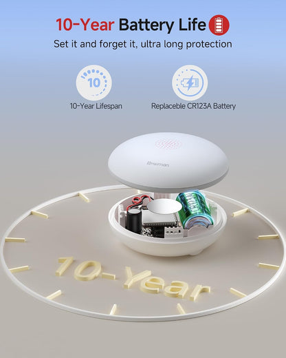 Heiman Water Leak Detector, 3 Pack Water Sensor Alarm for Home,with Gateway | 10-Year Battery-Powered Smart WIFI Water Alarm Flood Sensor for Home/Basement/Sump Pump,Real-Time App Alert and Sound Alarm