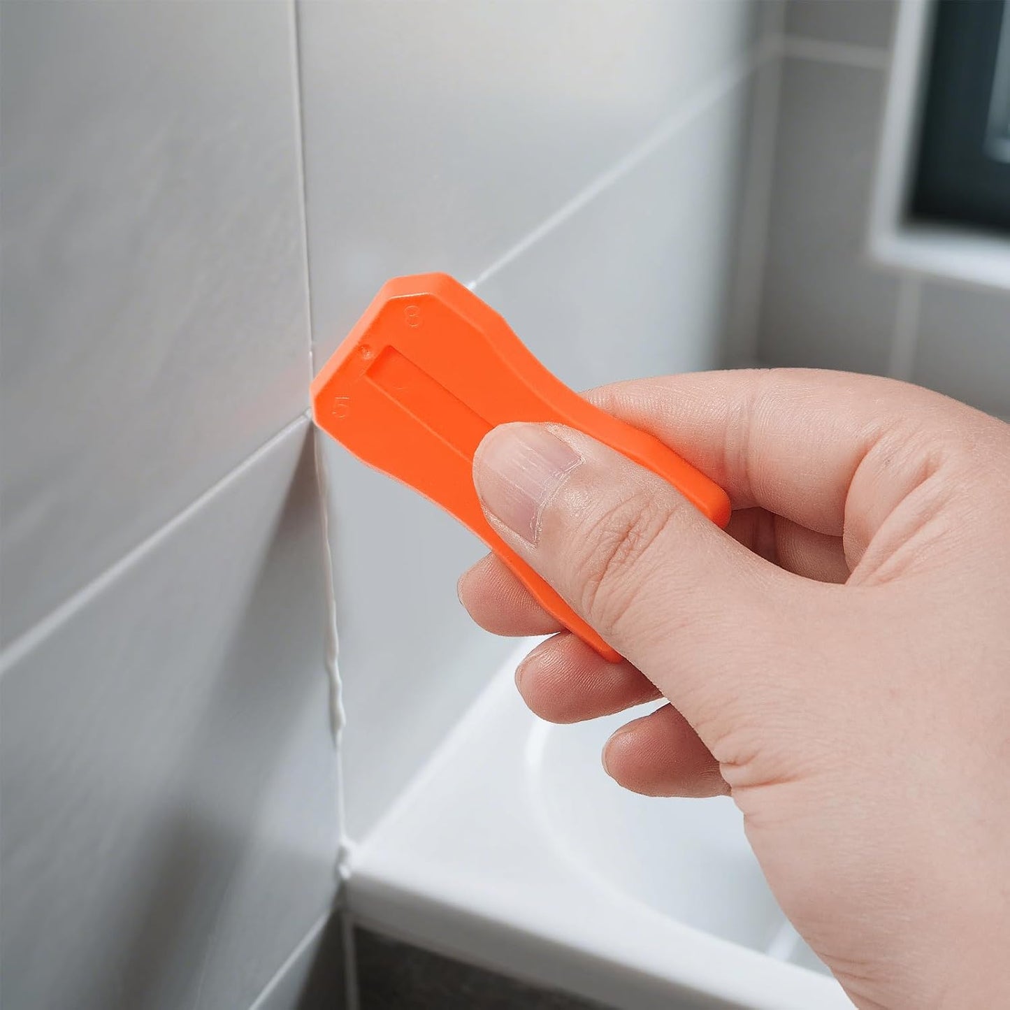 Silicone Caulking Tools Compatible with Sealant Grout Finishing Sealing 3 Pieces Orange Caulk Tool Kit Caulking Finishing Tools