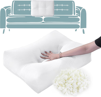 HOMBYS Shredded Foam Sofa Back Cushions, Supportive Back Cushion Replacement for Couch, Stuffing Filling Lumbar Support Pillow for Couch, Bed, Floor, (27.5"x18"x5")