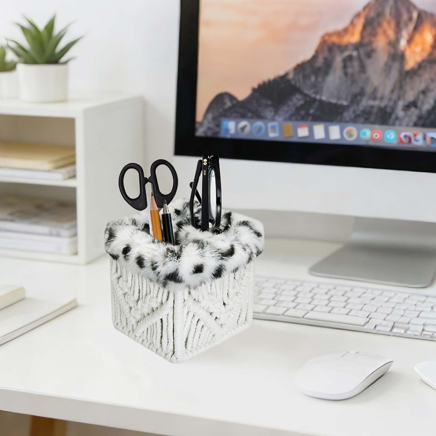 Plush Lined Glasses Eyeglass Holder Stand for Nightstand | Anti-scratch Glasses Stand Case,Cotton Rope Eyeglasses Holder, Storage Organizer for Office Desk