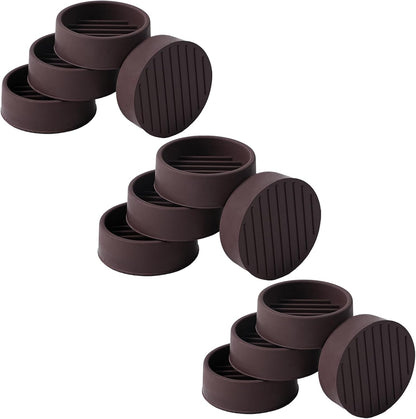 Jayen Rubber Furniture Caster Cups, Non-Slip Round Furniture Pads, 1.5" | Inner & Outer Anti-Slip Texture Helps Keep Beds and Couches from Sliding While Protecting Hardwood, Tile & Other Floors