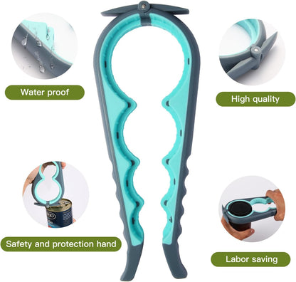 Jar Opener for Weak Hands, Seniors with Arthritis, Bottle Opener to Remove Stubborn Lids, Mutil Can Opener Gripper for Anyone with Low Strength (Blue and Grey)