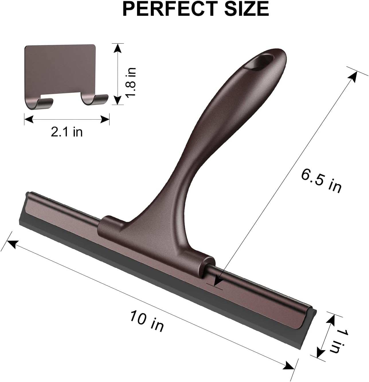 SetSail Squeegee for Shower Glass Door, 10 Inches, Black | Stainless Steel Shower Squeegee for Glass Doors, All-Purpose Window Squeegee for Shower Mirror Bathroom Car Window Cleaning