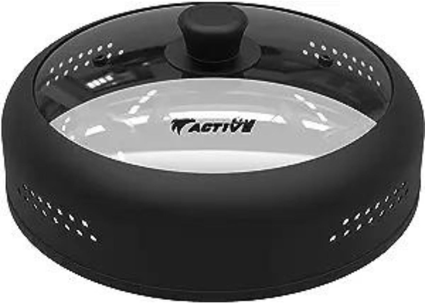 Microwave Cover for Food, Silicone and Glass Splatter Guard Lid for 6–7–8–9-10-11-12 inch Plates & Bowls. By EZY ACTIVE (Gray)