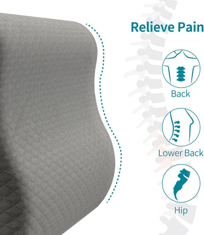Lumbar Support Pillow for Recliner - Backrest for relieving lower back pain | Couch Cushion with Gel Memory Foam & High-density Foam, for Sofa, Accent Chair & Armchair, adjustable straps & washable cover