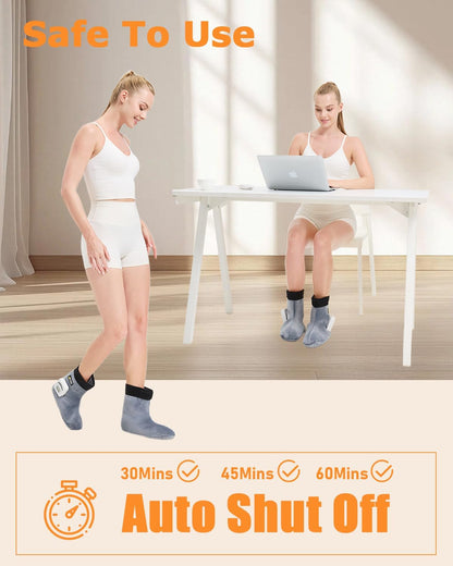Cordless Foot Warmer with Heat and Massage - Rechargeable Heating Pad for Feet, 3 Temp & Vibration Levels, 60 Min Timer for Plantar Fasciitis, Ankle Pain, Cold Feet at Home, Office, Sleeping