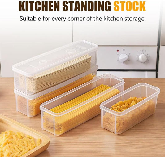 Storage & Crisper Boxes, 35oz Stackable Airtight Keeper for Refrigerator and Fridge, Food Storage Containers with Lids Keep Fresh for Spaghetti Salad Lettuce Herb Fruit Vegetable Cheese Bacon (Blue)