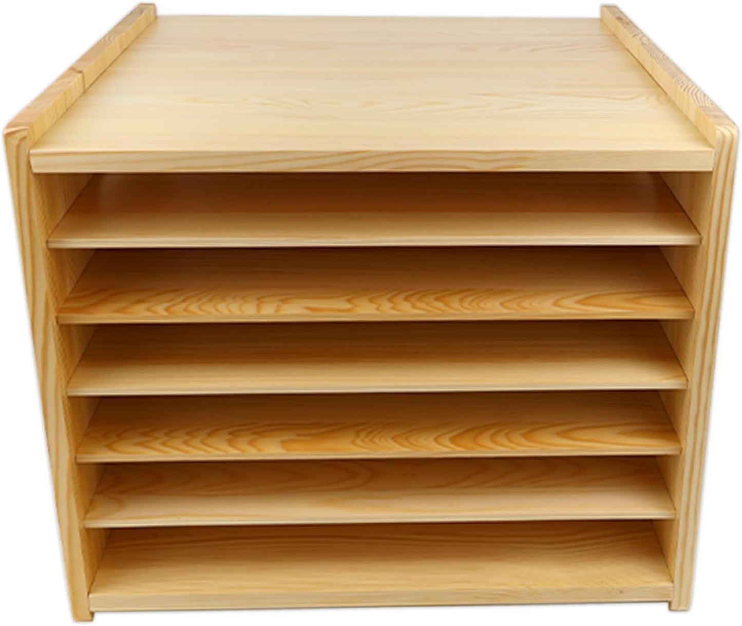 6 Tier Wood Cabinet Vertical Tray Dividers, 16.73in x14.13in x12.4in | Wooden Organizer For Sheets, for Cookie Sheet, Baking Trays, Cutting Board, Pans, for Organizing Cabinets, 5Y Warranty