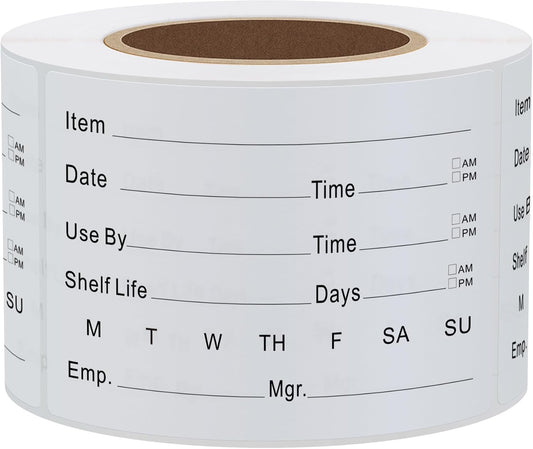 Hybsk 2 x 3 Inch Removable Freezer Food Labels- Easy Clean Leaves No Residue Food Storage Freezer Stickers Perfect for Reusable Containers 300 Stickers (Type 2)