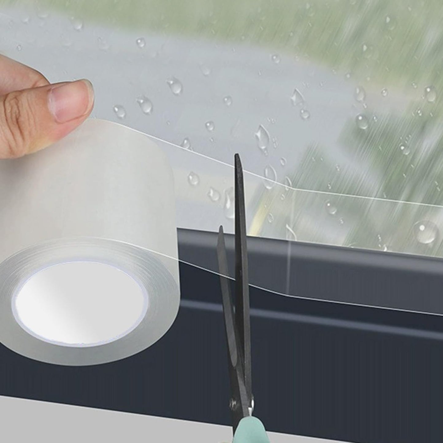 Window Sealing Tape 2 Inch x 33 FT Transparent Window Draft Insulation Residue-Free Clear Weather Stripping Caulk Tape Windproof Weatherproof Window Seal AC Units for Window Glass, Doors Gaps