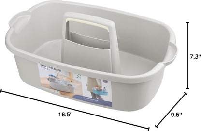 JiatuA Large Cleaning Supplies Caddy Portable Shower Caddy Basket Dark Gray | Sturdy Supply Organizer with Handle Plastic Bucket Tool Storage for Bathroom Bedroom Kitchen Garden College Dorm Essentials