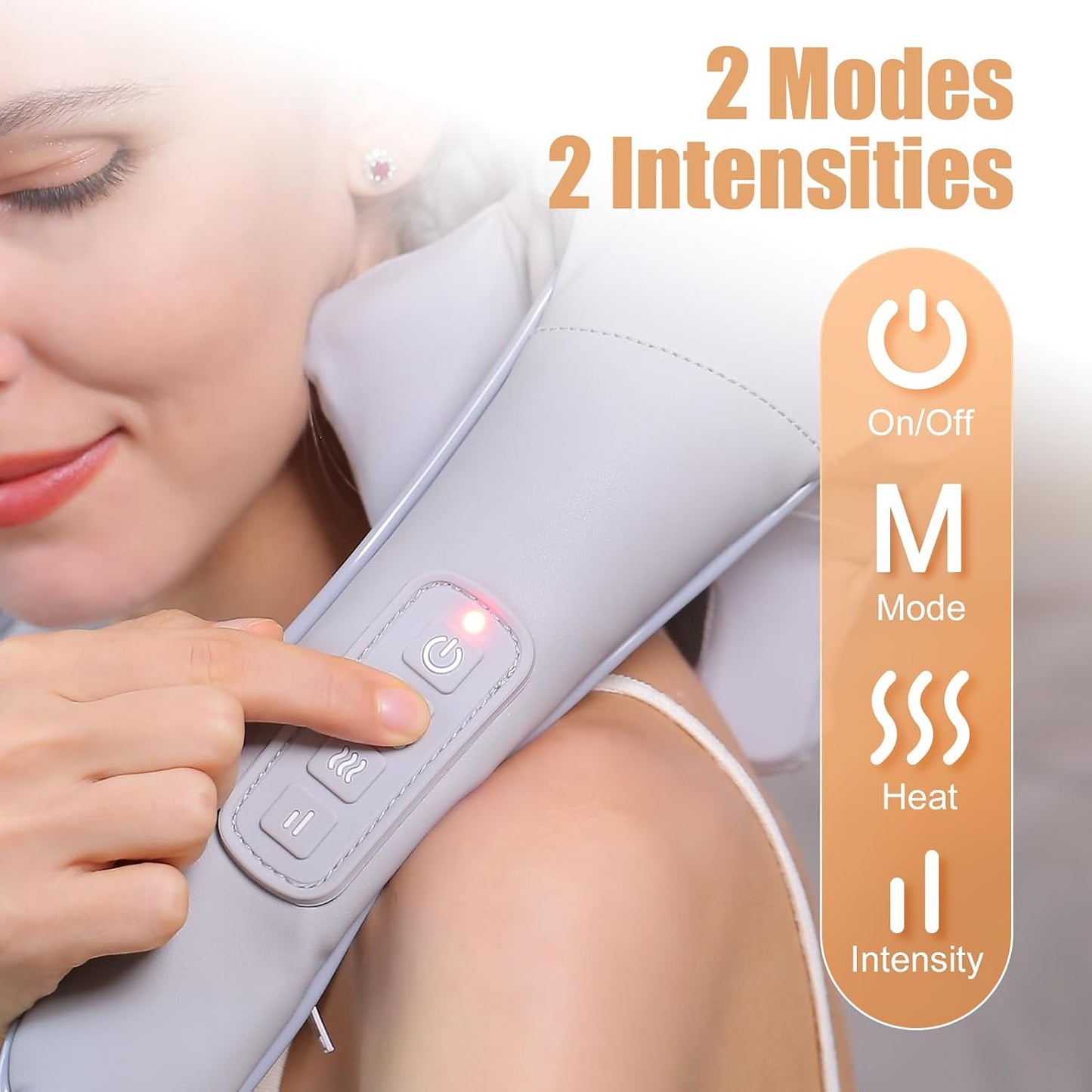 Shiatsu Back and Neck Massager, Cordless Shoulder Massager with Heat, Electric Deep Tissue 3D Kneading Massage Pillow for Shoulder, Leg, Body Muscle Pain Relief, Gifts for Men Women