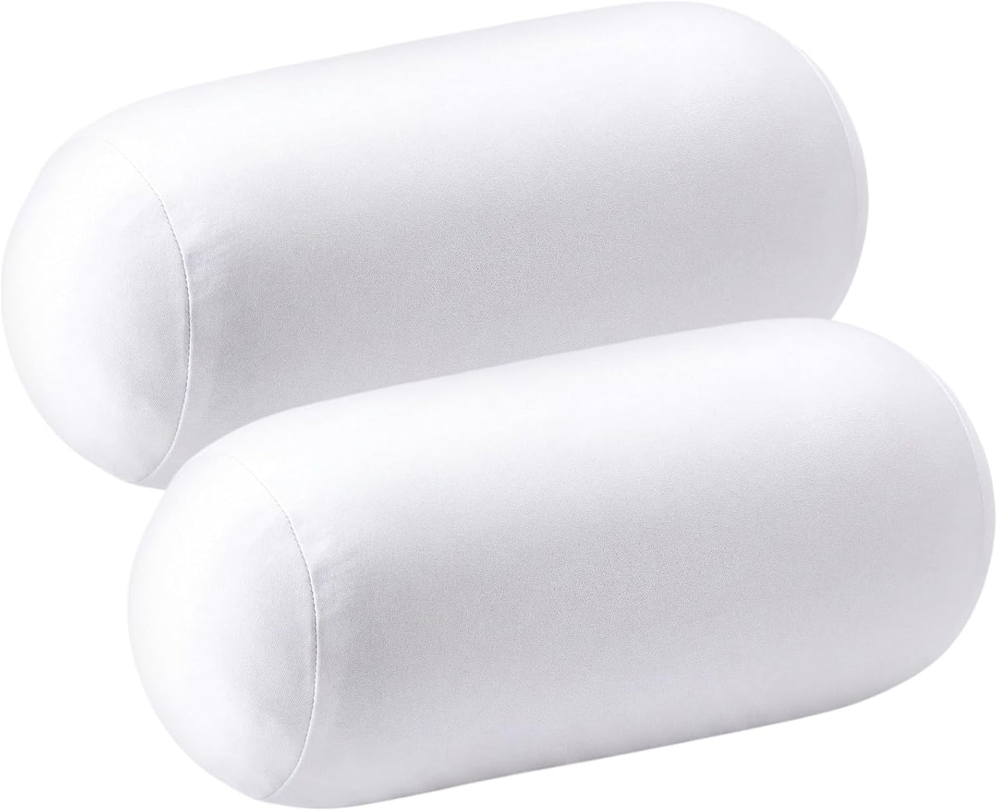 Geelin 2 Pcs Microbead Roll Pillow 11.8 x 6.3 Inch Soft Pillow Bolster Cylindrical Pillow Microbead Pillows for Sleeping Home Travel Neck Head Back Support Rest (Violet, Black)