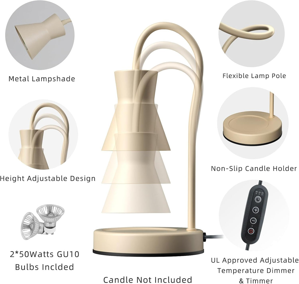 LALISU Candle Warmer Lamp with Timer Electric Candles Light Birthday Gifts
