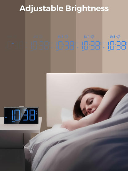 Vibrating Alarm Clock for Heavy Sleepers with Bed Shaker, 116dB Dual Alarms