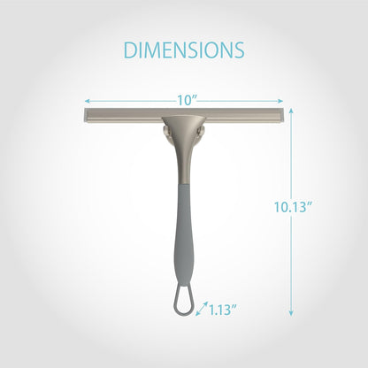 Better Living Products 17500 Soft Grip Shower Squeegee, 10-Inch Rubber Blade, Grey/Nickel