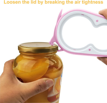 Jar Opener for Weak Hands, 5 in 1 Bottle Opener for Seniors with arthritis | Multifunctional Adjustable Lid Opener with Non-Slip Rubber Gripper Pad – Effortlessly Opens Jars, Bottles & Pop-Top Cans