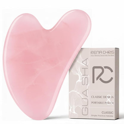 Rena Chris Gua Sha Facial Tools, Stainless Steel Guasha Tool for Acupuncture, Manual Massage Tool for Jawline Sculpting and Puffiness Reducing, Gua Sha Facial Massage Tool, Skin-Care Gift (Silver) | Face Massage Tool for Jawline Sculpting, Puffiness