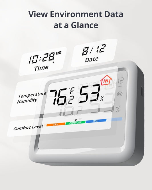 SwitchBot Meter Pro, Digital Hygrometer & Thermometer - Wireless Indoor Temperature & Humidity Monitor with Bluetooth App Control, Real-Time Alerts (1, Meter Pro)