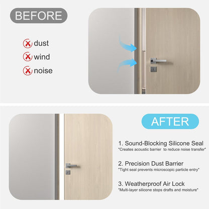 Elvone Weather Stripping Door Seal for Door Frames, 20 Ft x 1 in, Clear | Self-adhesive flexible silicone seal tape for door frame gaps and window gaps. block drafts, dust, and noise
