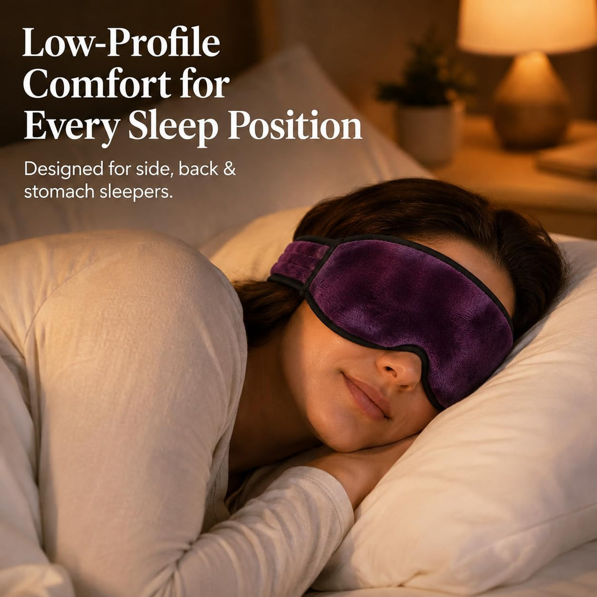 Dream Essentials Utopia Blackout Sleep Mask with Wide Cradle Band, Adjustable Plush Eye Mask for Side Sleepers, Flexible Nose Bridge, Handmade in USA, Travel & Naps