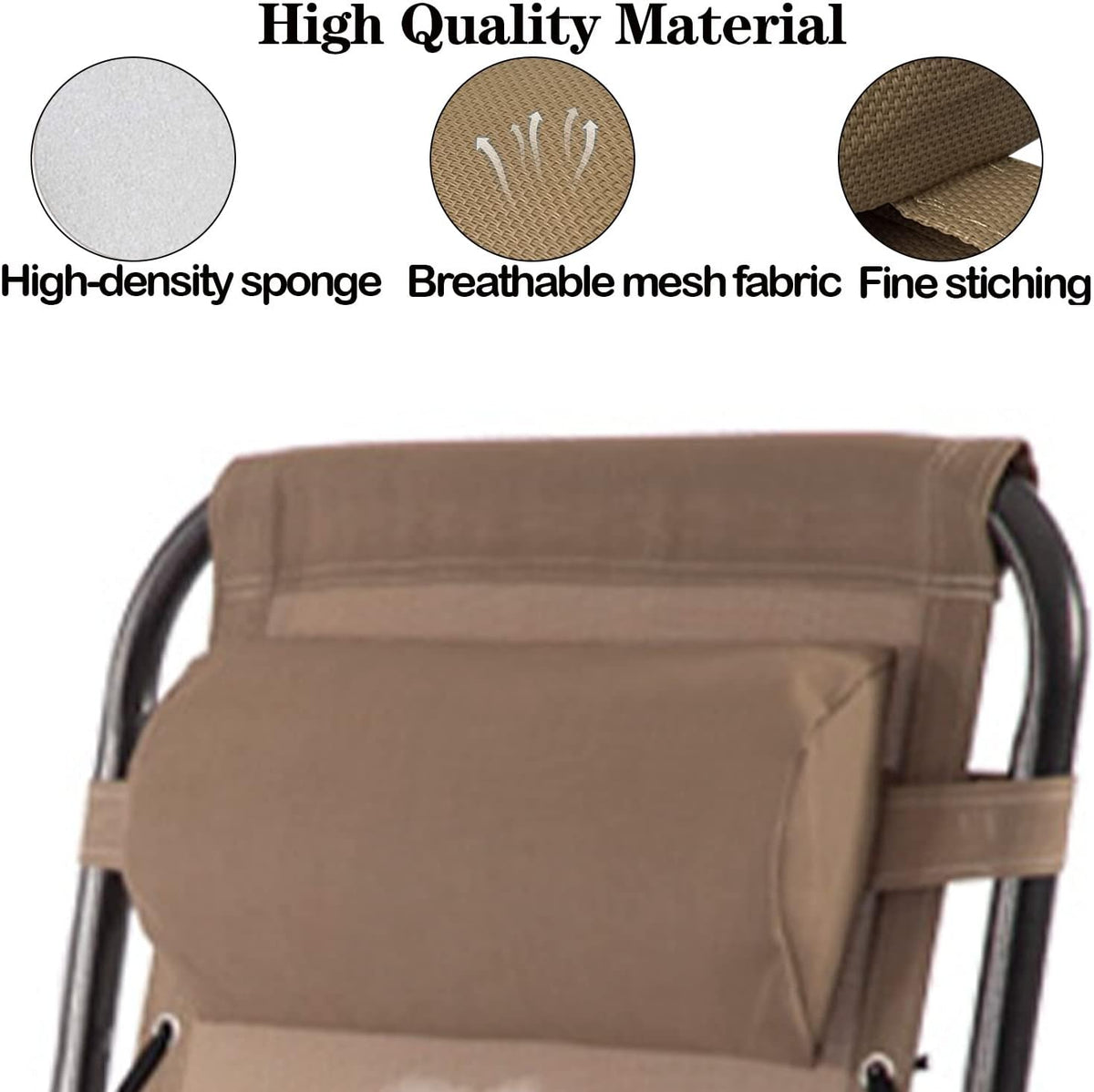 Zero Gravity Chair Set of 2 Replacement Pillow Headrest with Elastic Band, Universal Soft Removable Padded Cushion Head Pillow for Zero Gravity Lounge Chair, Folding Patio Lawn Recliner Chairs, Blue