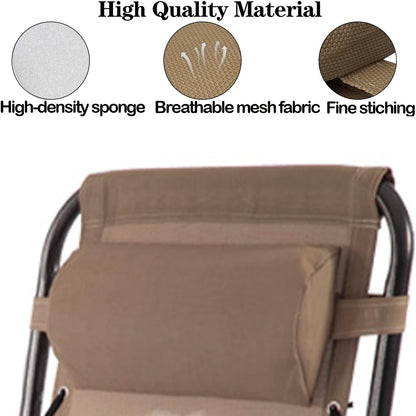 Zero Gravity Chair Set of 2 Replacement Pillow Headrest with Elastic Band, Universal Soft Removable Padded Cushion Head Pillow for Zero Gravity Lounge Chair, Folding Patio Lawn Recliner Chairs, Blue