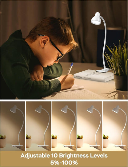 Clip on Reading Light for Bed 3 Color Modes Teal