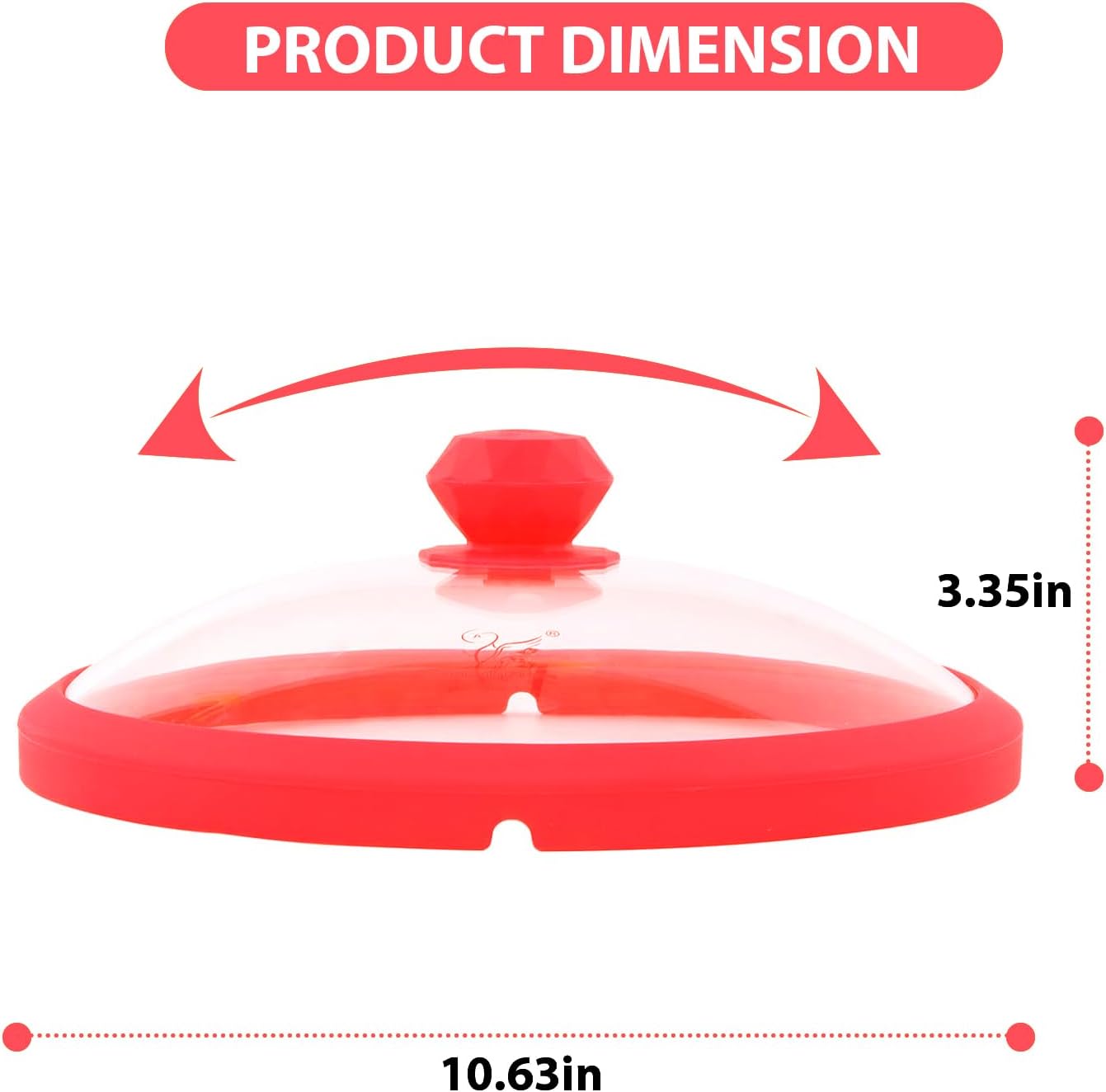 Microwave Glass Cover Splatter Guard Lid with Anti-scald Silicone Handles and Vented Edge for Food Pot Plate Cover 10.5 inch Blue