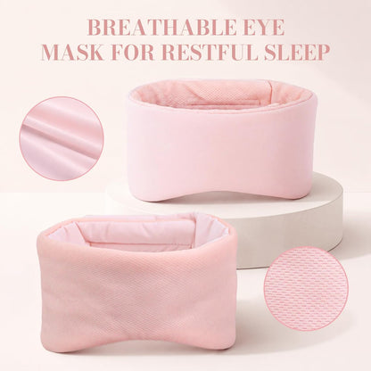 Sleep Mask for Women Men, Reversible Eye Mask Sleeping with Cozy & Cooling Sides, Adjustable Velcro Band, Blackout Face-Hugging Padded Eye Cover for Sleeping Travel Office, Grey/White