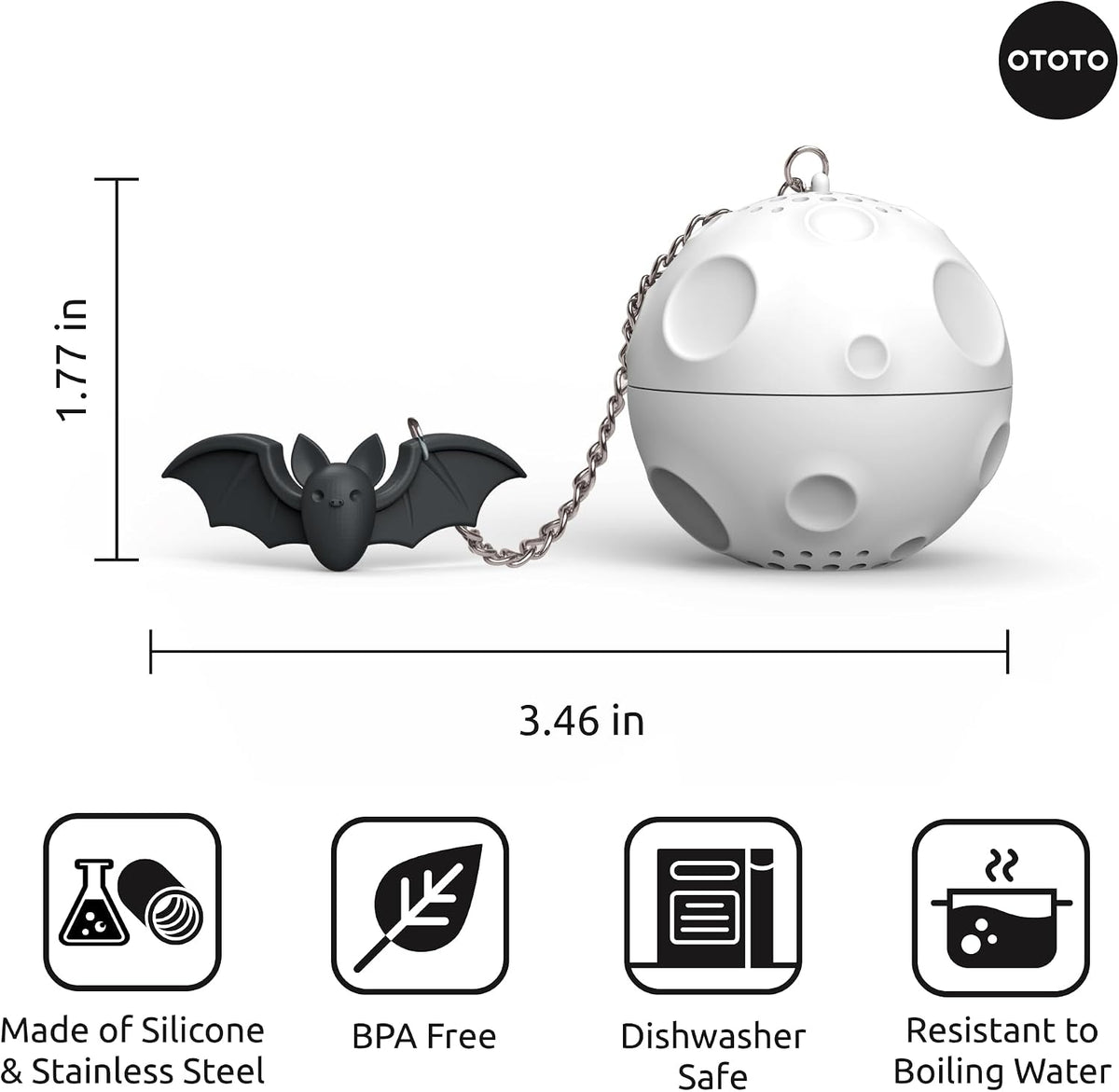 Cute Tea Infuser by OTOTO - Loose Leaf Tea Steeper, Tea Accessories, Tea Diffusers, Tea Infuser for Loose Leaf Tea, Tea Strainers, Cute Gifts, Tea Gift Set, Kitchen Gifts, Cooking Gadgets