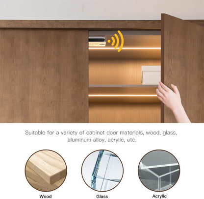 COB LED Strip Lights 12V,6-in-1 Door Sensor Control Under Cabinet Lighting Kit with 60W Adapter 6.56Ft Flexible LED Tape Light for DIY Wardrobe, Shoe Racks, Display Cabinets, Kitchen Cabinets