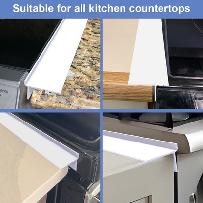Silicone Stove Counter Gap Cover 30 Inch Side Range Gap Filler 2 Pack Black | Extra long kitchen stove gap covers, 0.2-1 inch gap, heavy 10 oz, cut to size, oven crack guards between stove and counter