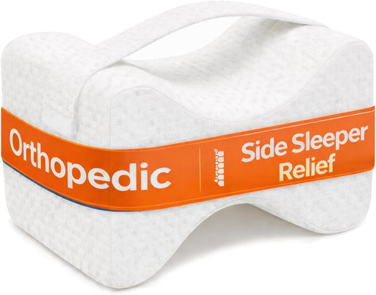 Contour Original Hourglass Leg & Knee Pillow - 18” Removable Strap - Memory Foam Support Pillow for Side Sleepers - for Back, Hips & Legs Support - Orthopedic Design