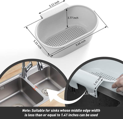 Sink Drain Strainer Basket, Abnaok Multifunction Sink Strainer Kitchen Food Catcher for Filter Kitchen Waste and Wash Vegetables Fruits (Grey)