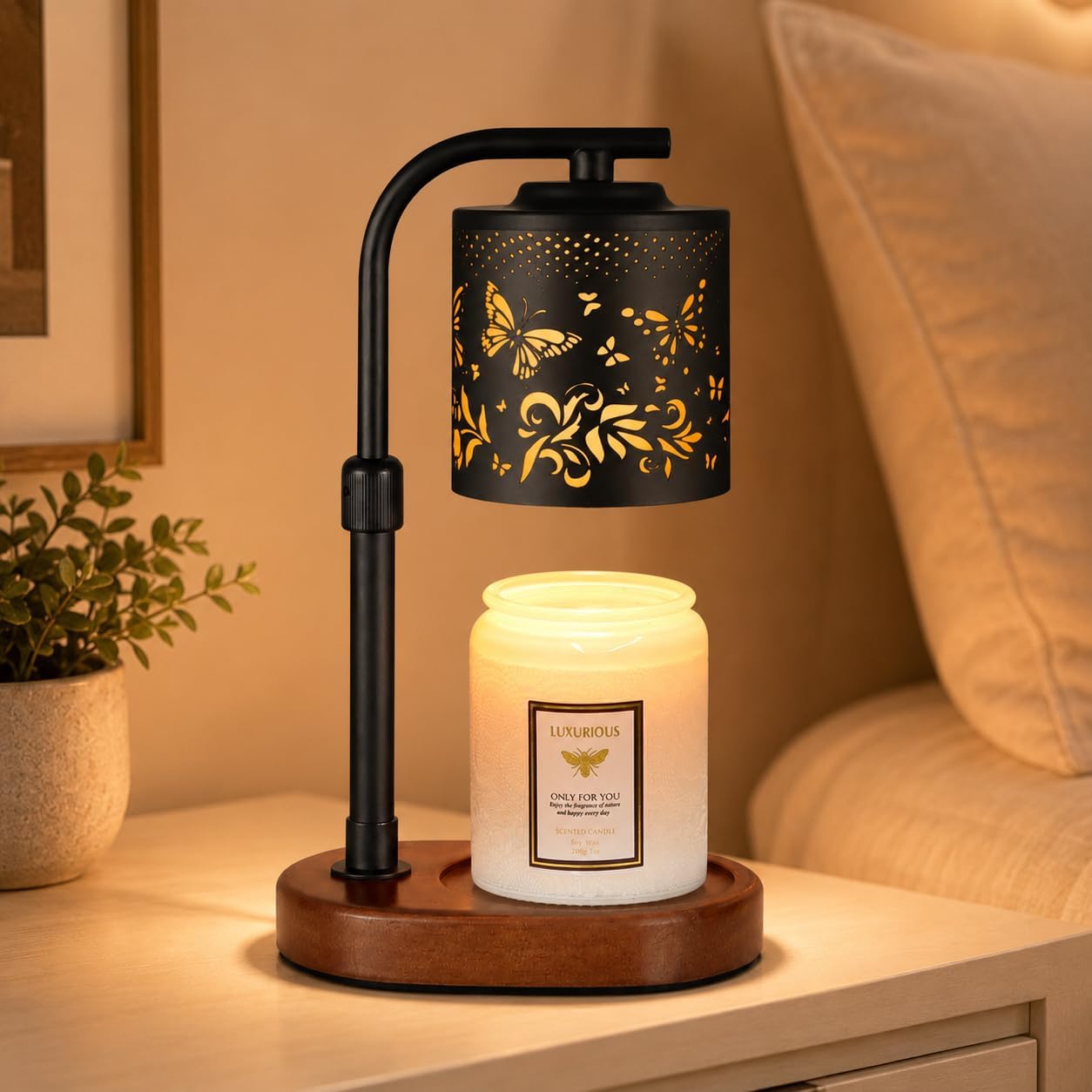 kobodon Candle Warmer Lamp with Timer Dragonfly Electric Candle Lamp Warmer | Birthday for Mom Women Home Bedroom Decor Wax Melt Warmer for Scented Wax with Jar Candles