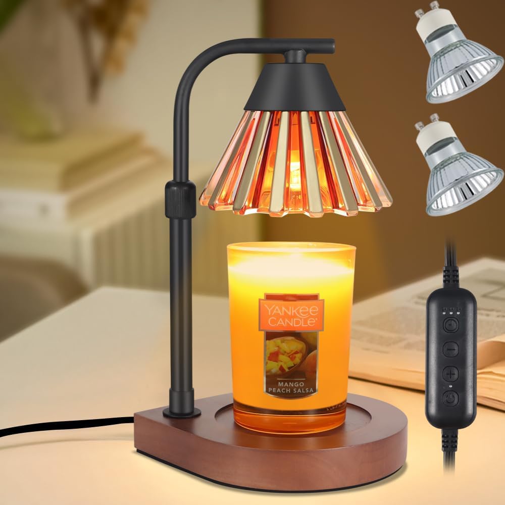 Dimmable Candle Warmer Lamp with Timer Adjustable Height for Scented Jar Candles Electric Candle Wax Melt Warmer for Home Decor Christmas Birthday Gifts for Women Mom(Hummingbird)