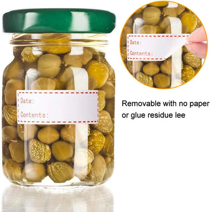 300pcs Removable Freezer Labels, 1 x 2 Inch Food Labels to Write on Food Storage Stickers Date Label, Waterproof Oil Resistant Canning Labels Jar Labels Freezer Paper Label, Clean Leaves No Residue