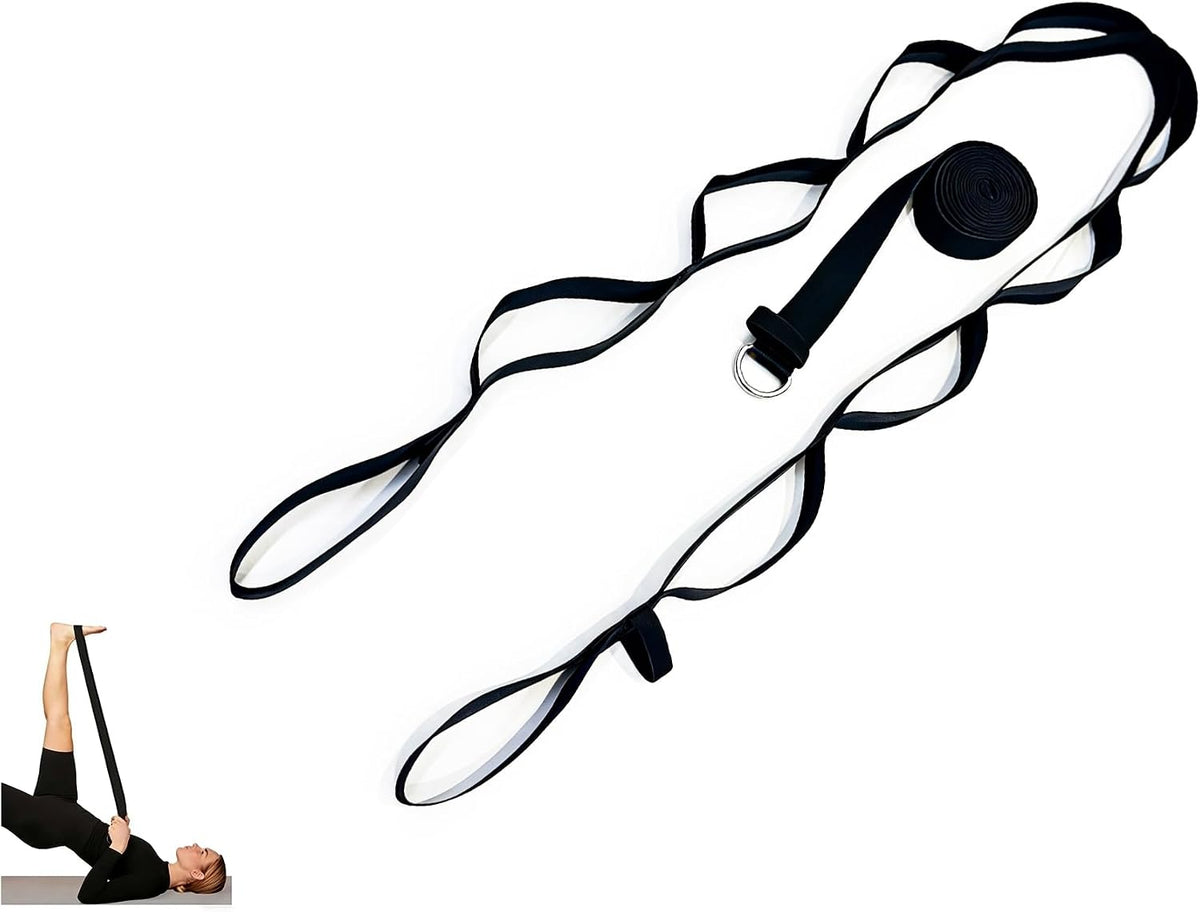 2-in-1 Yoga Stretch Strap Set, 10-Loop & 8ft D-Ring Strap