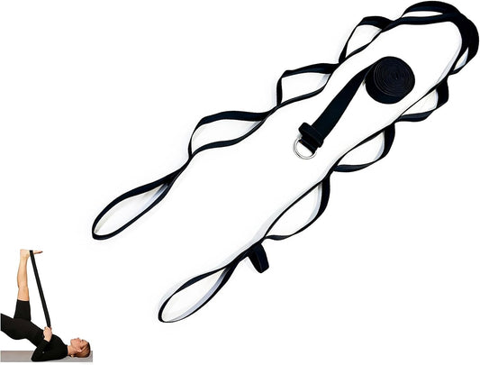 2-in-1 Yoga Stretch Strap Set, 10-Loop & 8ft D-Ring Strap