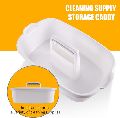 2-Pack Large Gray Cleaning Caddy for Cleaning Supplies with Handle - Portable Plastic Tote Organizer for Shower, Bathroom, Kitchen, Under Sink Storage