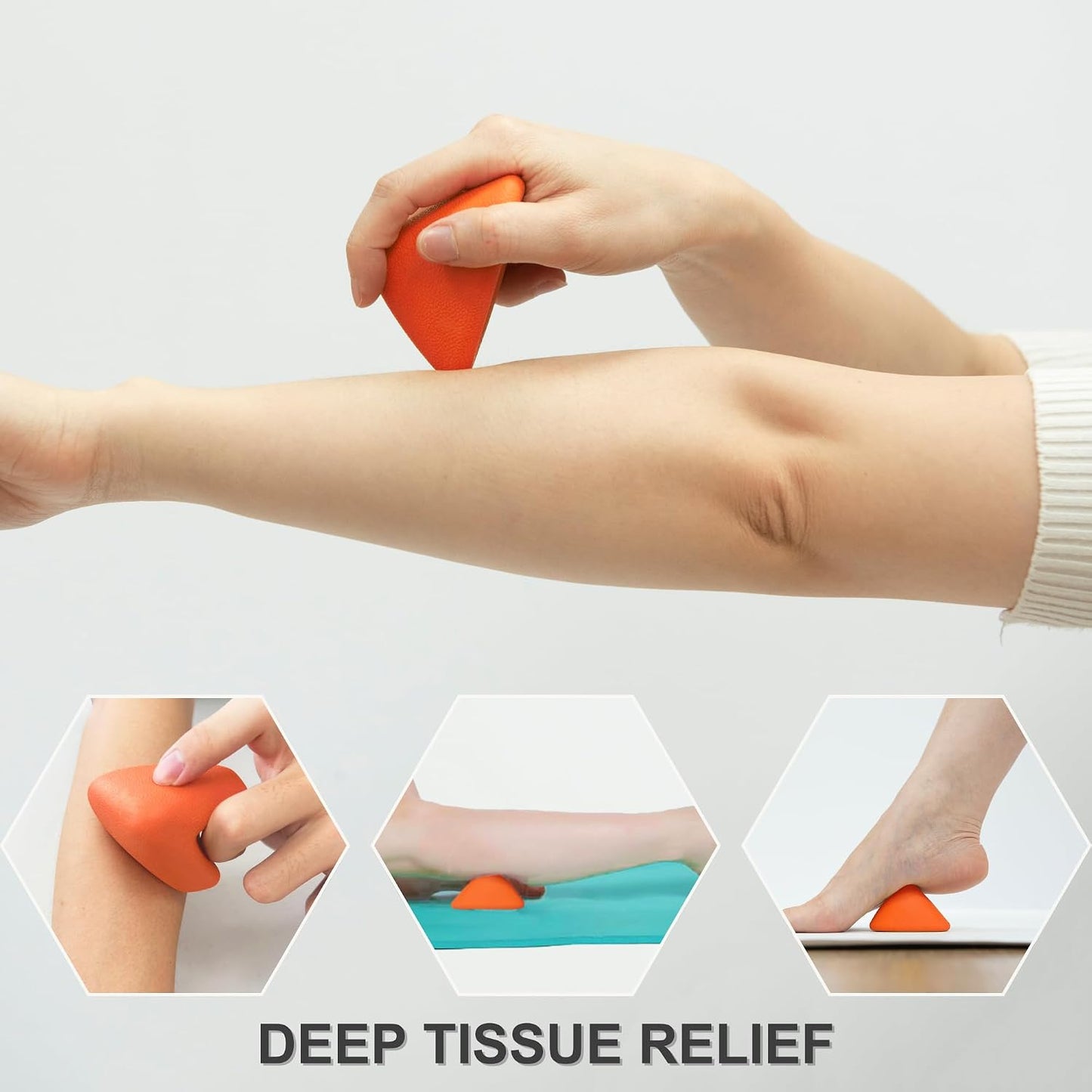 LEZER Trigger Massage Point, Manual Massage Ball, Muscle Knots Relief Tool, Myofascial Release, Physical Therapy, Deep Tissue Back Massage, Plantar Fasciitis, 2.9 in x 2.1 in (Green)