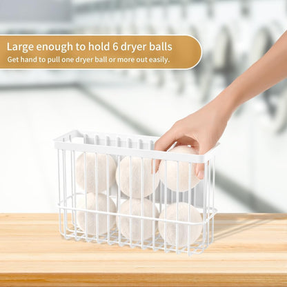 Moryimi Magnetic Dryer Ball Holder for Laundry Room Organization | Magnetic Lint Bin for Laundry Room, Iron Dryer Ball Container for Laundry Room Organization and Storage (No Balls)