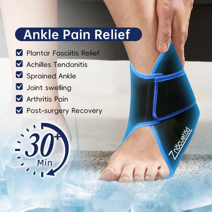 Ankle Ice Pack Wrap for Swelling Foot Heel Pain Relief Reusable Gel-1Pack