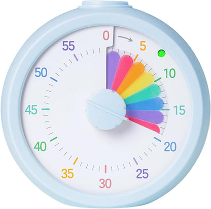 Visual Timer for Kids 60 Minute Countdown Timer Rainbow Disk Desk Timer Clock for Classroom Study Office Kitchen with Silent Operation (Purple)