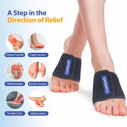 Comfpack Cold Therapy Wrap with 2 Packs for Pain Relief, Reusable Gel Ice Packs for Foot Plantar, Wrist, Ankle, Great for Sprains, Muscle Pain, Bruises, Injuries | Hot and Cold Ice Packs for Foot Plantar, Wrist, Ankle, Great for Sprains, Muscle Pain,